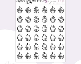 Cupcake Royal Icing Transfer Sheets | Royal Icing Template | Royal Icing Design | Cupcake Template