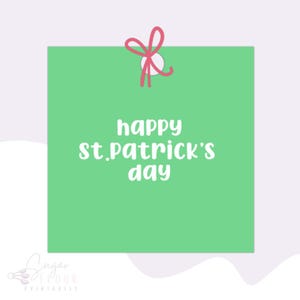 2” & 2.5” Happy St. Patrick’s Day Clover Tag| Printable Gift Tag | Cookie Tag | St. Patrick’s Day Tag | Square Tag