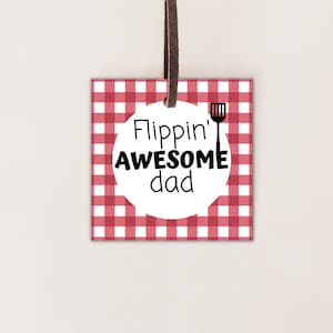 2” & 2.5” Flippin’ AWESOME Dad Gift Tag | Printable Gift Tag | Cookie Tag | Father’s Day Tag | Square