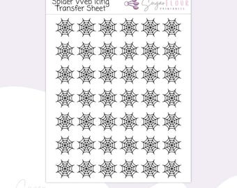 Spider Web Royal Icing Transfer Sheets | Royal Icing Template | Royal Icing Design | Web Template | Halloween Sugar Cookies