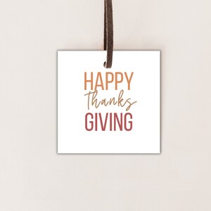2” & 2.5 Happy Thanksgiving Gift Tag | Printable Gift Tag | Cookie Tag | Thanksgiving Tag | Square