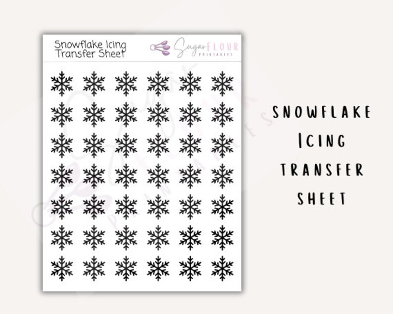 Snowflake Royal Icing Transfer Sheets Royal Icing Template Royal Icing