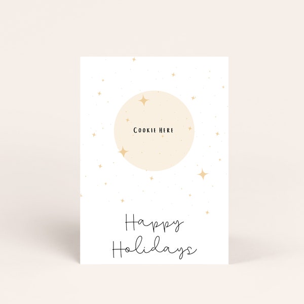 Happy Holidays Cookie Card – 5x7 & 3.5x5| Printable Cookie Card | Gift Card | Christmas | Mini Cookie Card