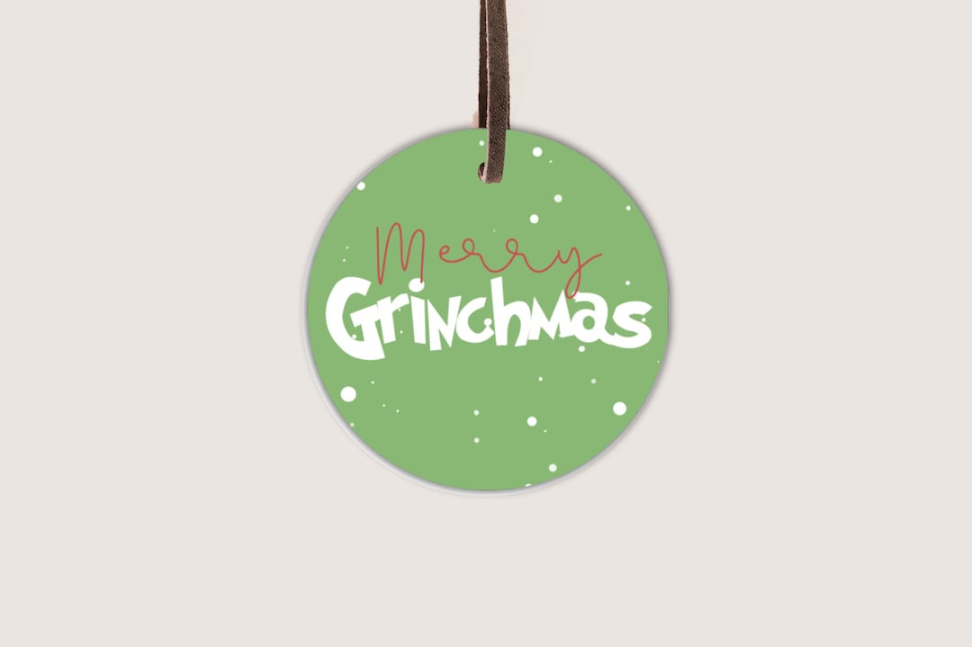 2 & 2.5 Merry Grinchmas Tag Printable Gift Tag Cookie Tag - Etsy