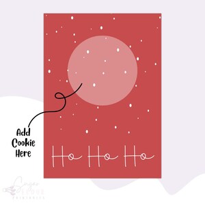 Cartão de biscoito Ho Ho Ho – 5x7 e 3,5x5 | Cartão de biscoito para impressão | Cartão de presente | Natal | Mini cartão de biscoito
