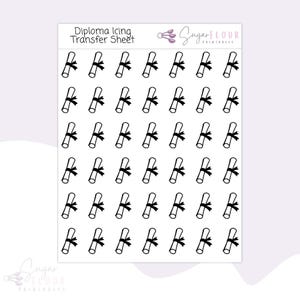Hojas de transferencia de glaseado real para diplomas / Plantilla de glaseado real / Diseño de glaseado real / Plantilla de diploma