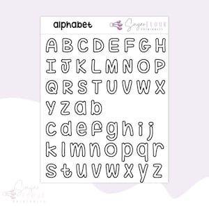 Hojas de transferencia de glaseado real con el alfabeto / Plantilla de glaseado real / Diseño de glaseado real / Plantilla de letras