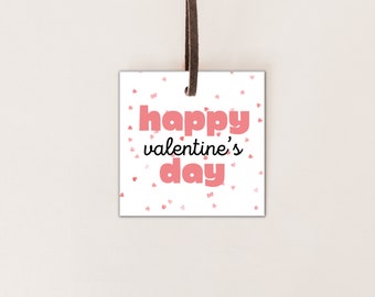 2” & 2.5” Happy Valentine’s Day Tag| Printable Gift Tag | Cookie Tag | Valentine’s Day Tag | Square Tag