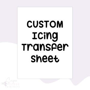 Anpassade Royal Icing-överföringsark | Royal Icing-mall | Royal Icing-design | Anpassad mall