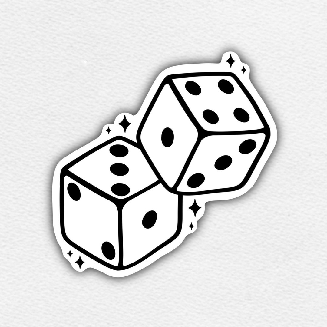 Sticker dice Black and White Cute Y2K Etsy