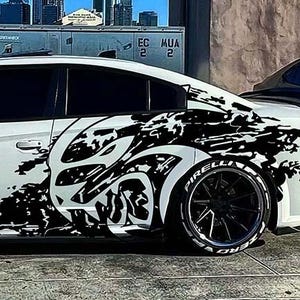 cat aggressive distressed usa Graphics honeycomb wrap design decal 3m  Charger Challenger pack srt mopar  stripes gato