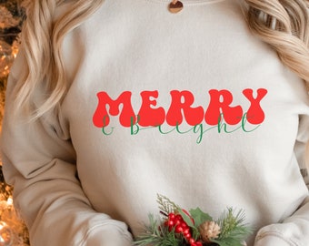 Merry Christmas Ladies Shirt, Women Christmas Shirt, Cute Christmas Shirt, Women Holiday Shirt, Retro Merry Christmas Sweater