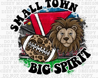 leones de gran espíritu de pueblo pequeño / deportes / fútbol / escuela / png / béisbol / descarga digital / sublimación / dtf / diseños