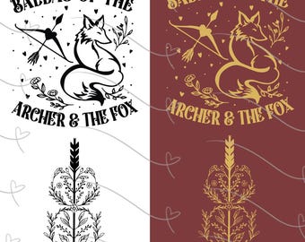 Ballad Of The Archer And The Fox Digital Download Png, Evangeline and Jacks Png Designs, Bookish Apparel, Once Upon a Broken Heart Png