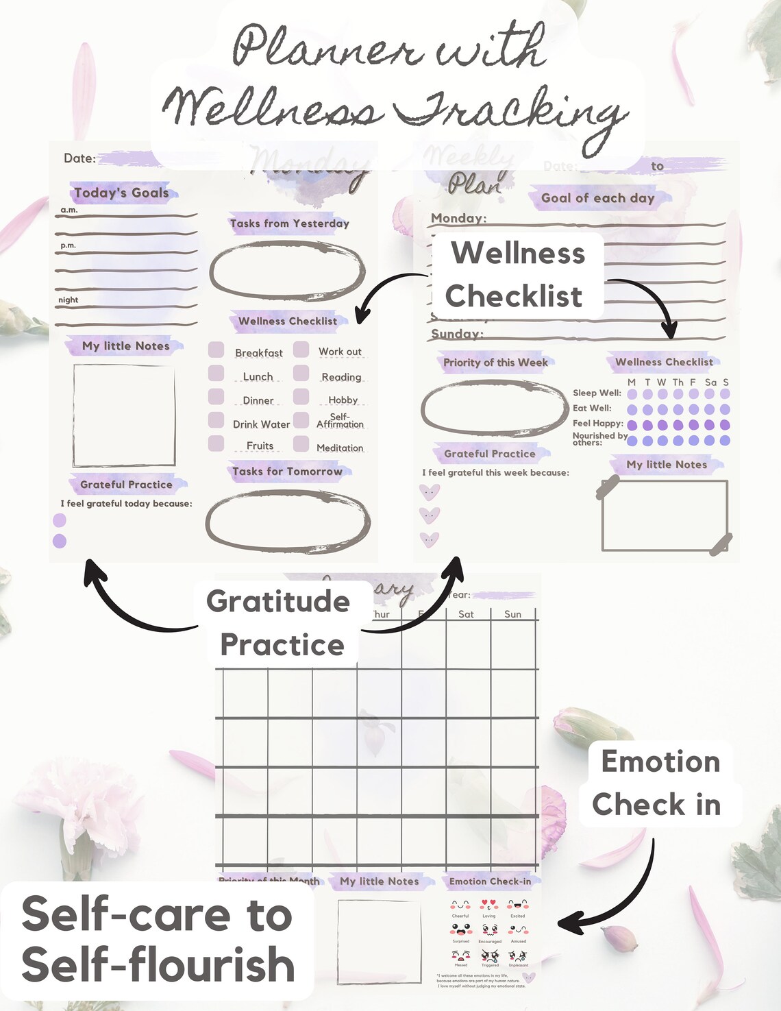 Editable Printable Planner Bundle Daily Planner Weekly Planner Monthly ...