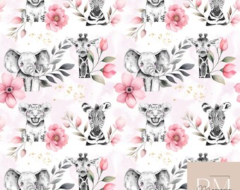 Savanna Pink Flowers Fabrics - Premium cotton Oeko-tex