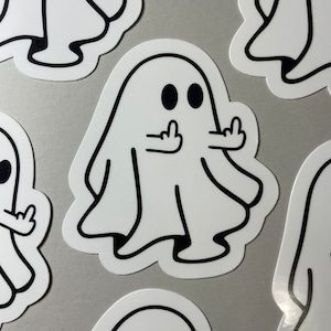 Ghost Flip Off Vinyl Sticker