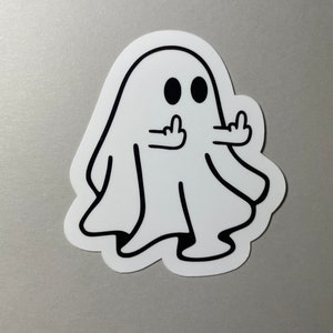 Off Ghost Sticker Ghost Flip off Vinyl Sticker - Etsy