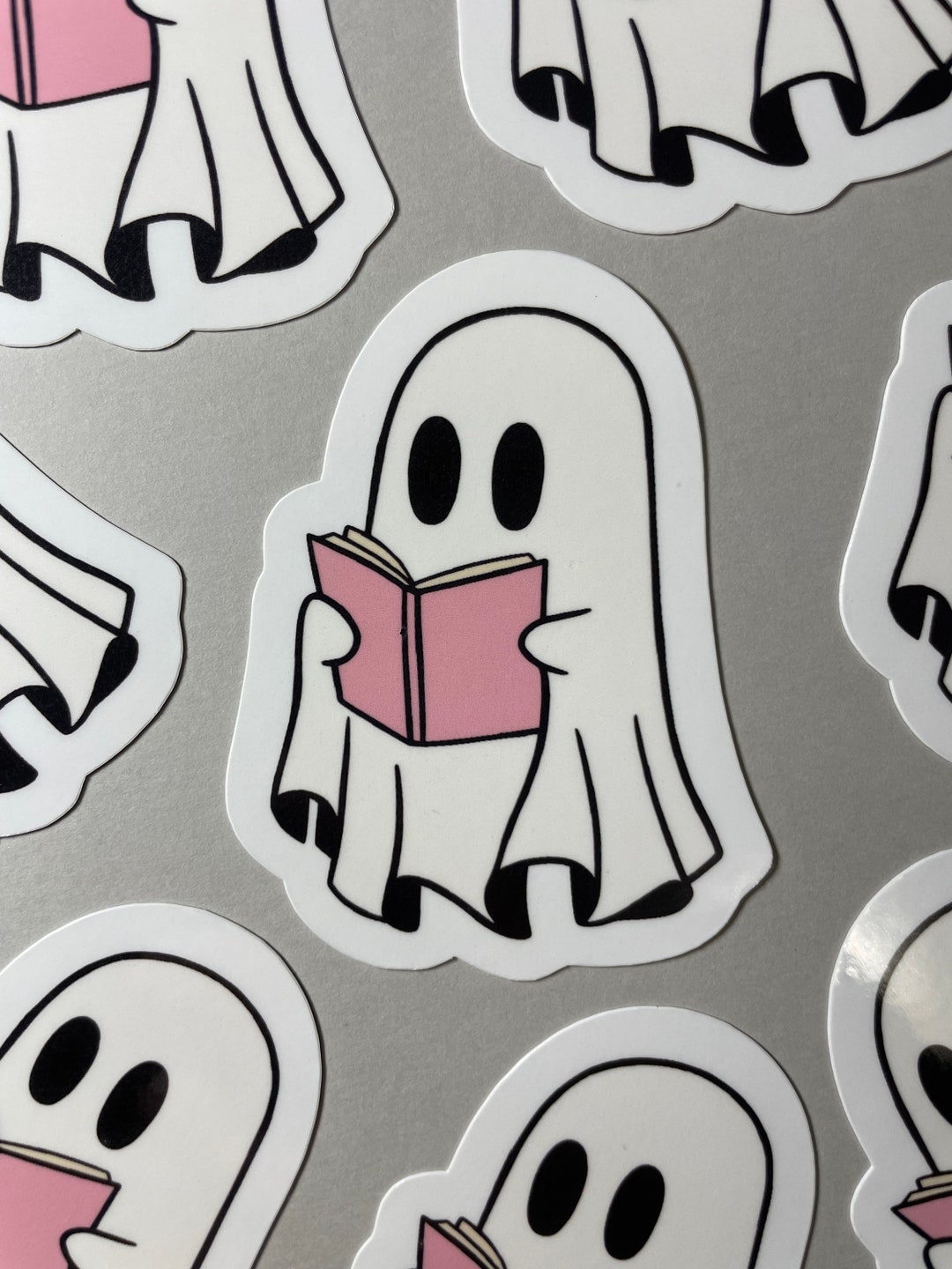Ghost Reading Vinyl Sticker - Etsy
