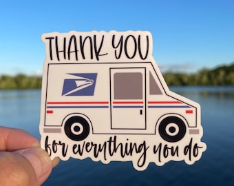 Thank You Mail Truck Vinyl Sticker