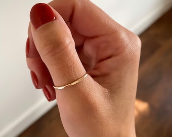 Hammered Ring, Ring, Gold Filled Ring, , Hammered Band, Custom Ring, Gift For Her, Dainty Ring, stacking ring, minimalist ring stack.