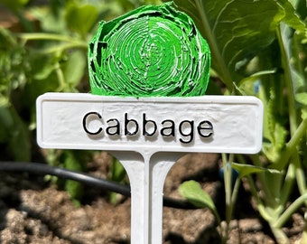 Hand Painted Plant Marker - Cabbage Green