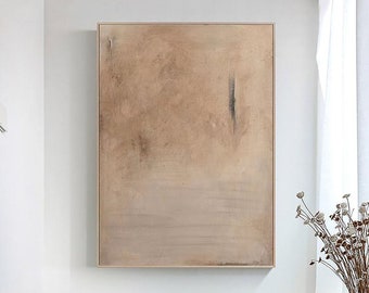Beige Brown Wabi-Sabi Wall Painting Brown Abstract Painting Brown Minimalist Wall Decor Brown Wall Art Brown Canvas Wall Art Texture Art