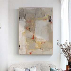 Beige Brown Minimalist Wall Art Original Beige Abstract Painting Beige Brown 3D Textured Painting Modern Home Decor Living Room Wall Art
