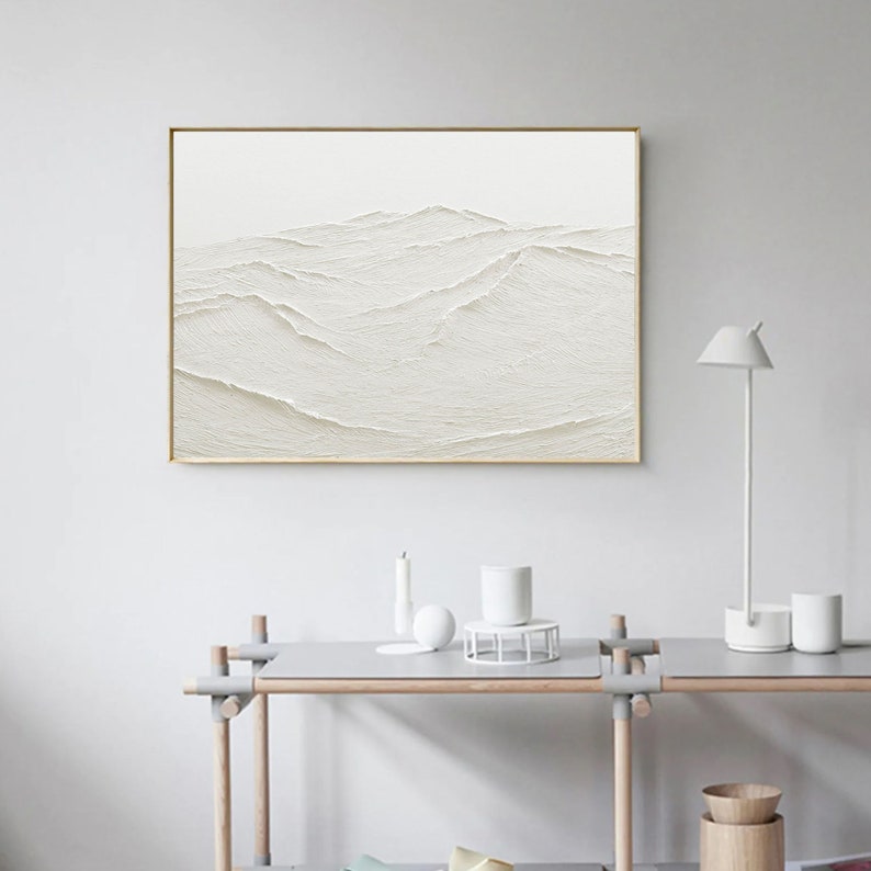 White Abstract Wall Painting White 3d Textured Wall Art Modern Abstract