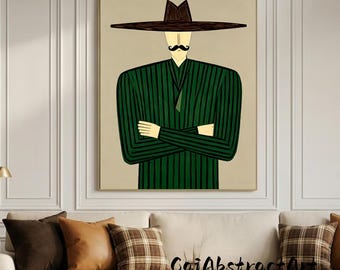 Soft Textured Western Cowboy Figure | Boho Minimalist Decor