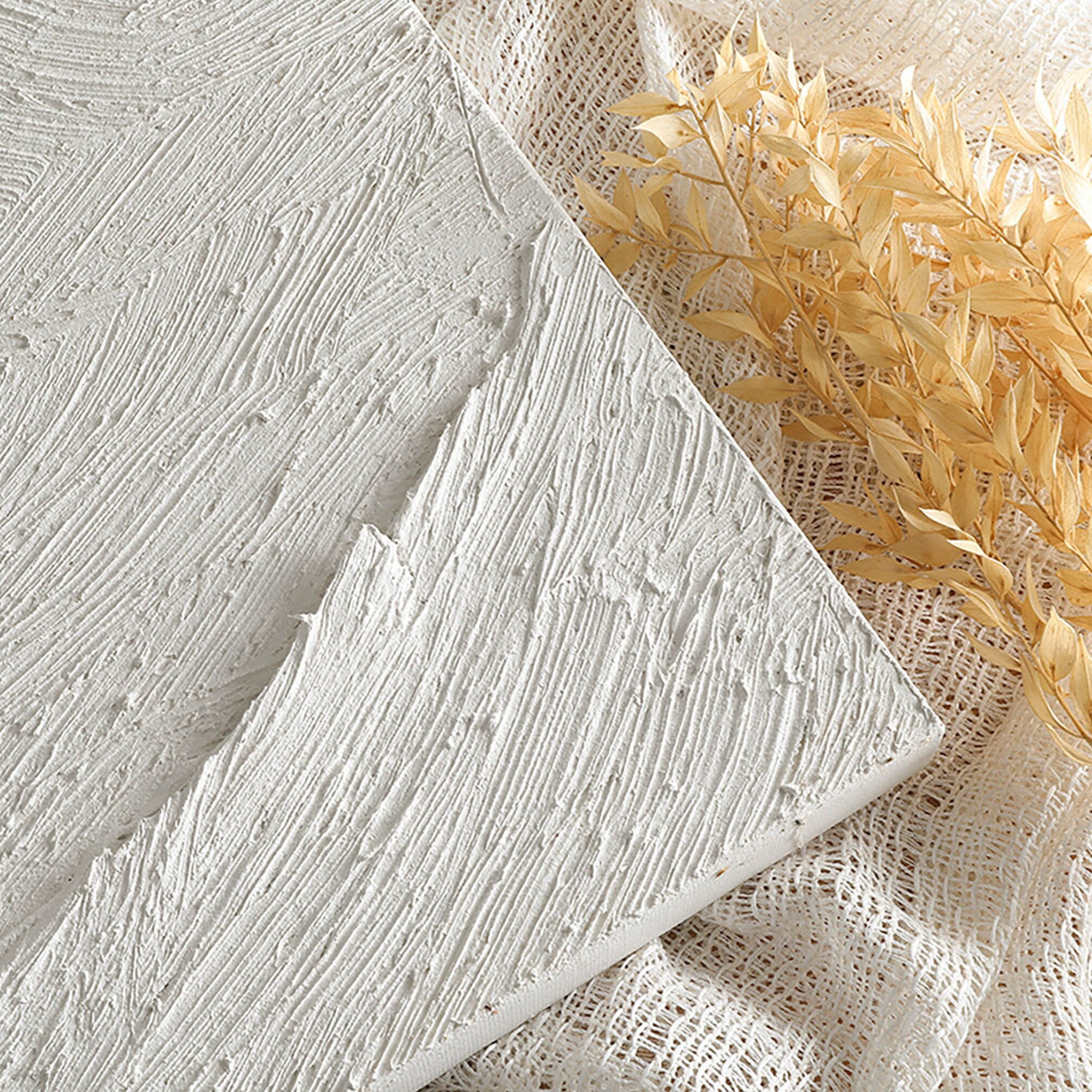 Large White Abstract Painting 3D White Texture Painting Mountain