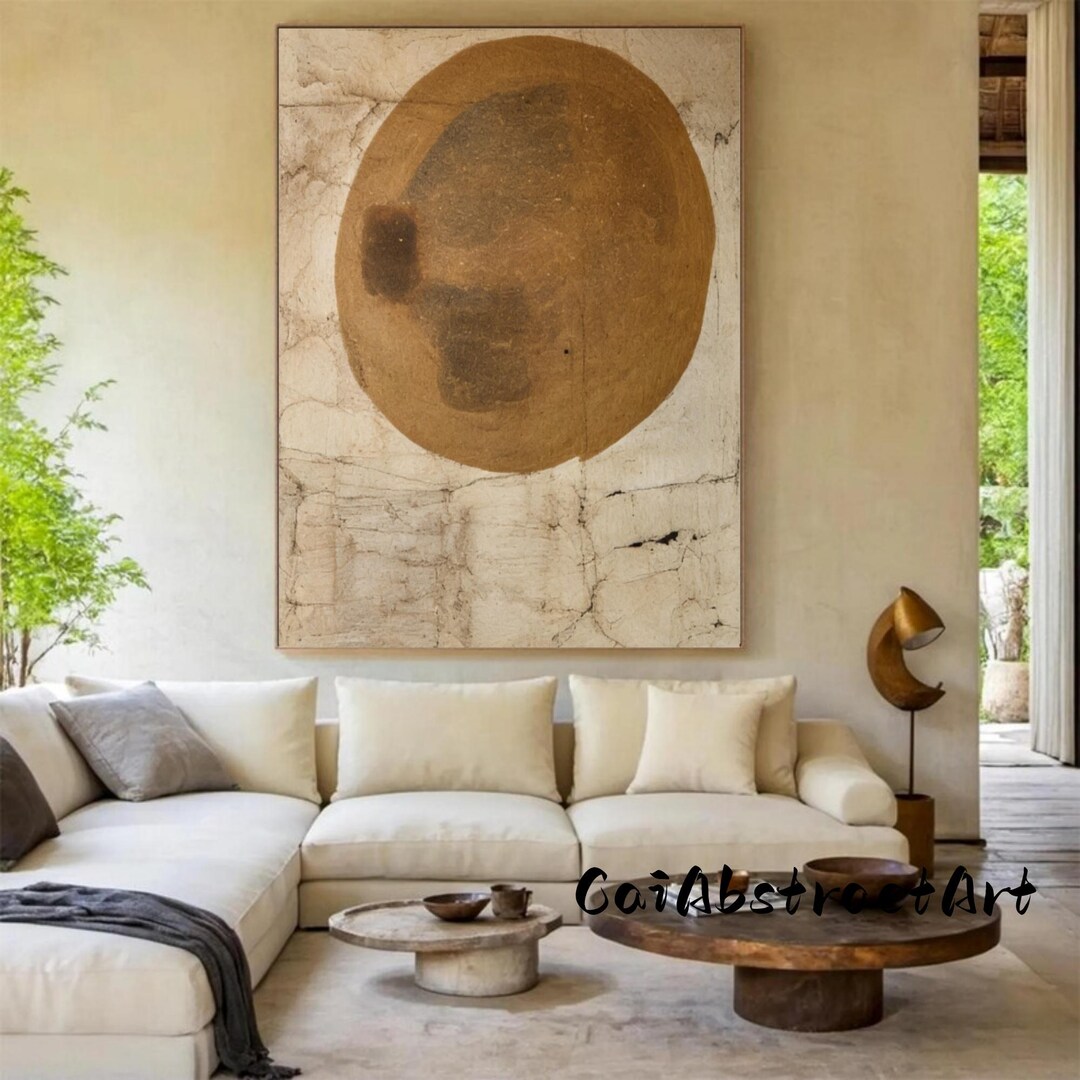Beige Abstract Oil Painting, Contemporary Textured Wall Art - Etsy