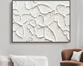 Textured Butterfly Painting: Minimalist Wabi Sabi Oil Wall Art