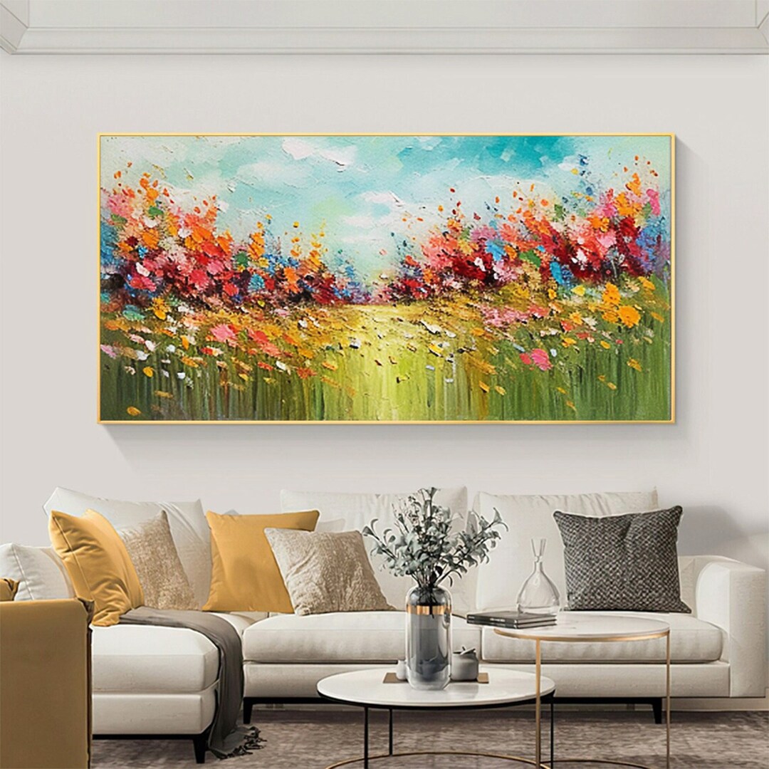 Large Original Floral Painting Colorful Flower Painting Abstract Modern
