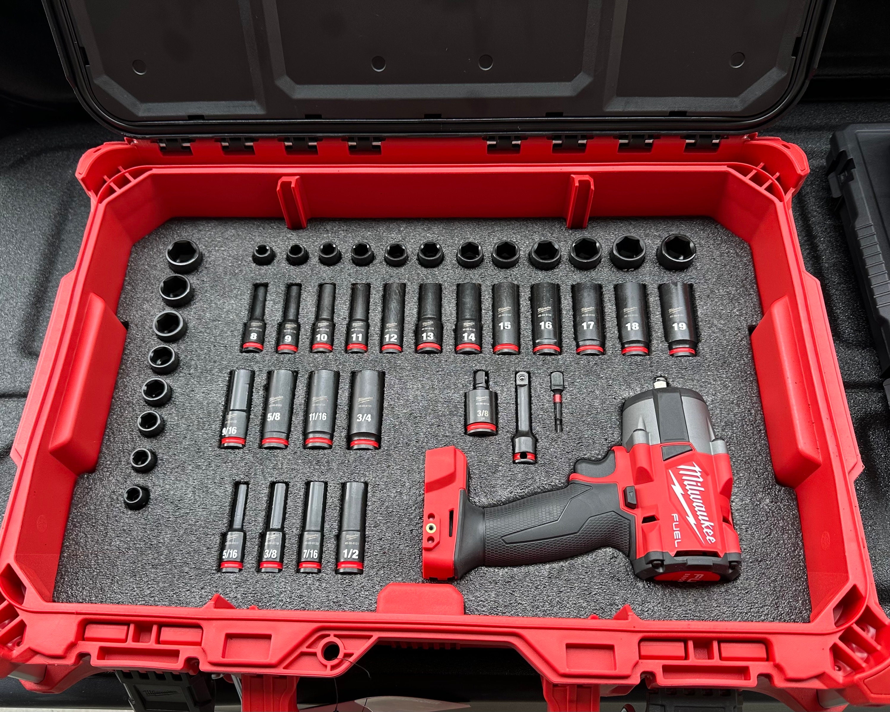 Milwaukee Packout Kaizen Foam Insert for Milwaukee 3/8 SAE Model 48-22-9481  and Metric 48-22-9482-no Tools or Packout Included 