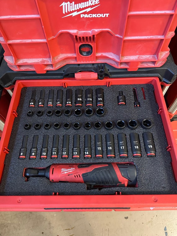 Milwaukee Packout Kaizen Foam Insert for 1/4 M12 Ratchet/socket-tools and  Packout Are Not Included 