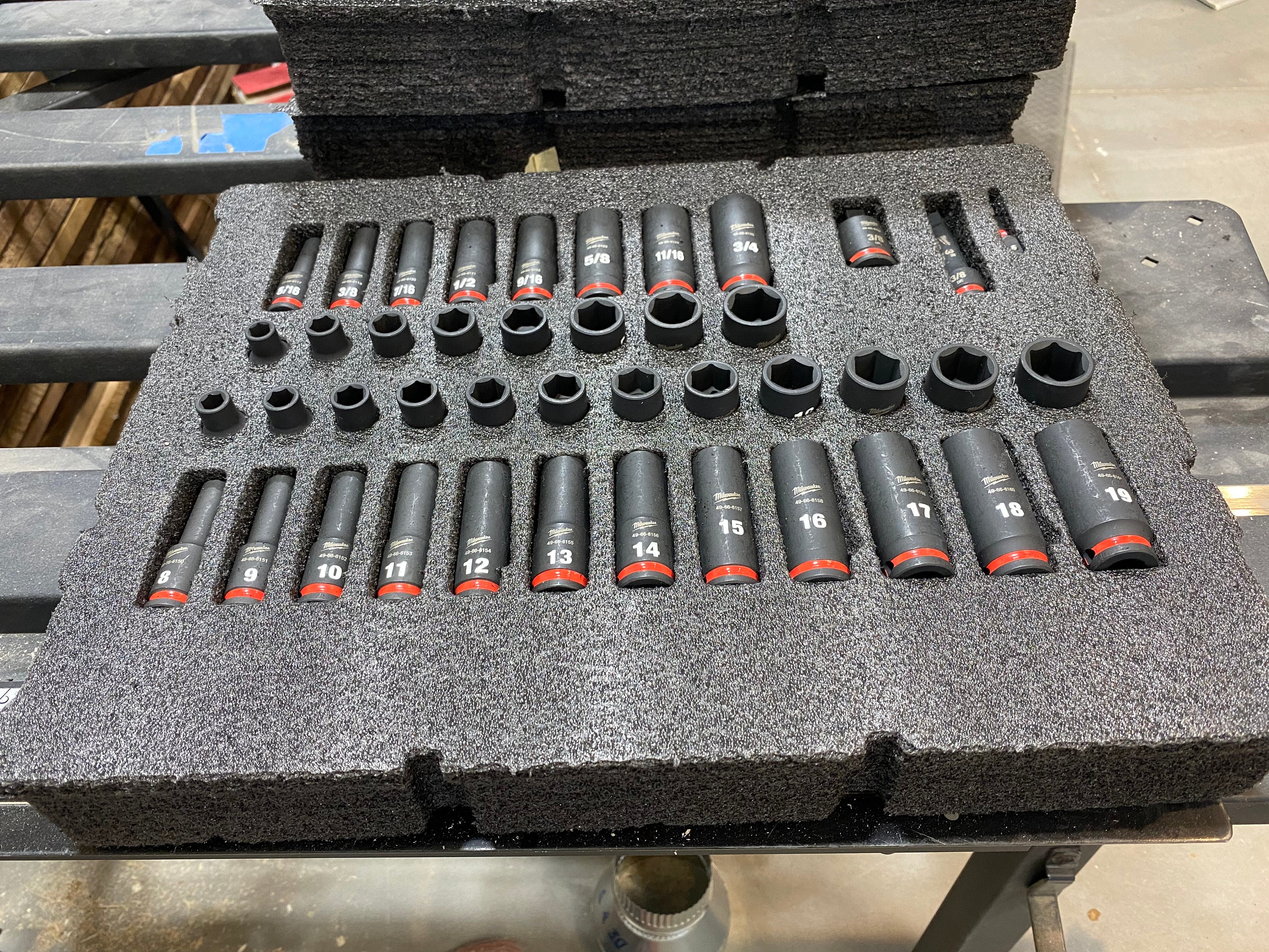 Milwaukee Packout 1/4" M12 Ratchet/Socket Kaizen Foam InsertTools are