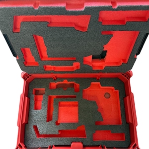 Milwaukee M12 Green 360 3-planslaser och automatisk justering samt mottagarskuminlägg för Packout