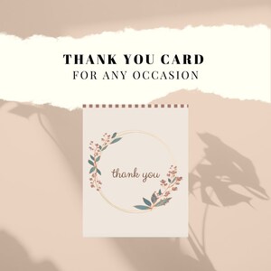 Neutral Floral Danke-Karte (Digitaler Download)