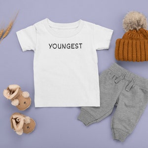 Youngest | Baby | Toddler | Little Sister | Little Brother | Toddler Tshirt | Siblings | Family | Tee | Unisex Tshirt