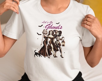 Lets Go Ghouls Tshirt | Womens Tshirt | Fun Halloween Tshirt | Retro Halloween Tshirt | Fun Teacher Gift | Cute Birthday Gift | Unisex Tee