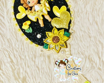 Sunflower Girl Handheld Mirror