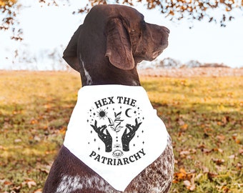 Hex the Patriarchy Dog Bandana Feminist Puppy Pet Accessory Women's Rights