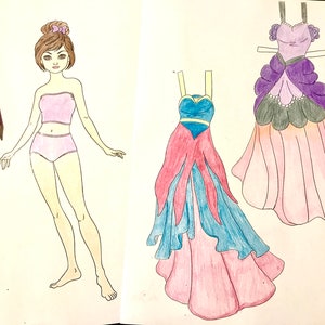 Princess Paper Dolls Road Trip Project Princess Party Color Your Own Activity Dolls To Color Pretty Dresses To Color Dress Coloring Page imagem 3