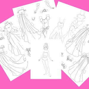 Princess Paper Dolls Road Trip Project Princess Party Color Your Own Activity Dolls To Color Pretty Dresses To Color Dress Coloring Page image 2