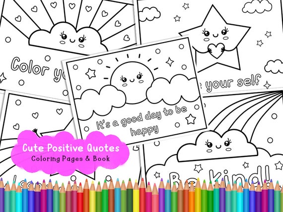 Positive Quote Coloring Books Kids Coloring Pages for Road Trip