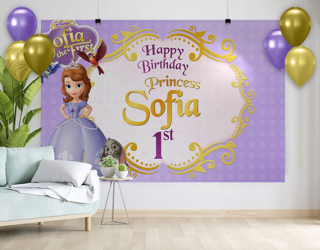 Sofia the First Party Backdrop Personalized Sofia Birthday - Etsy