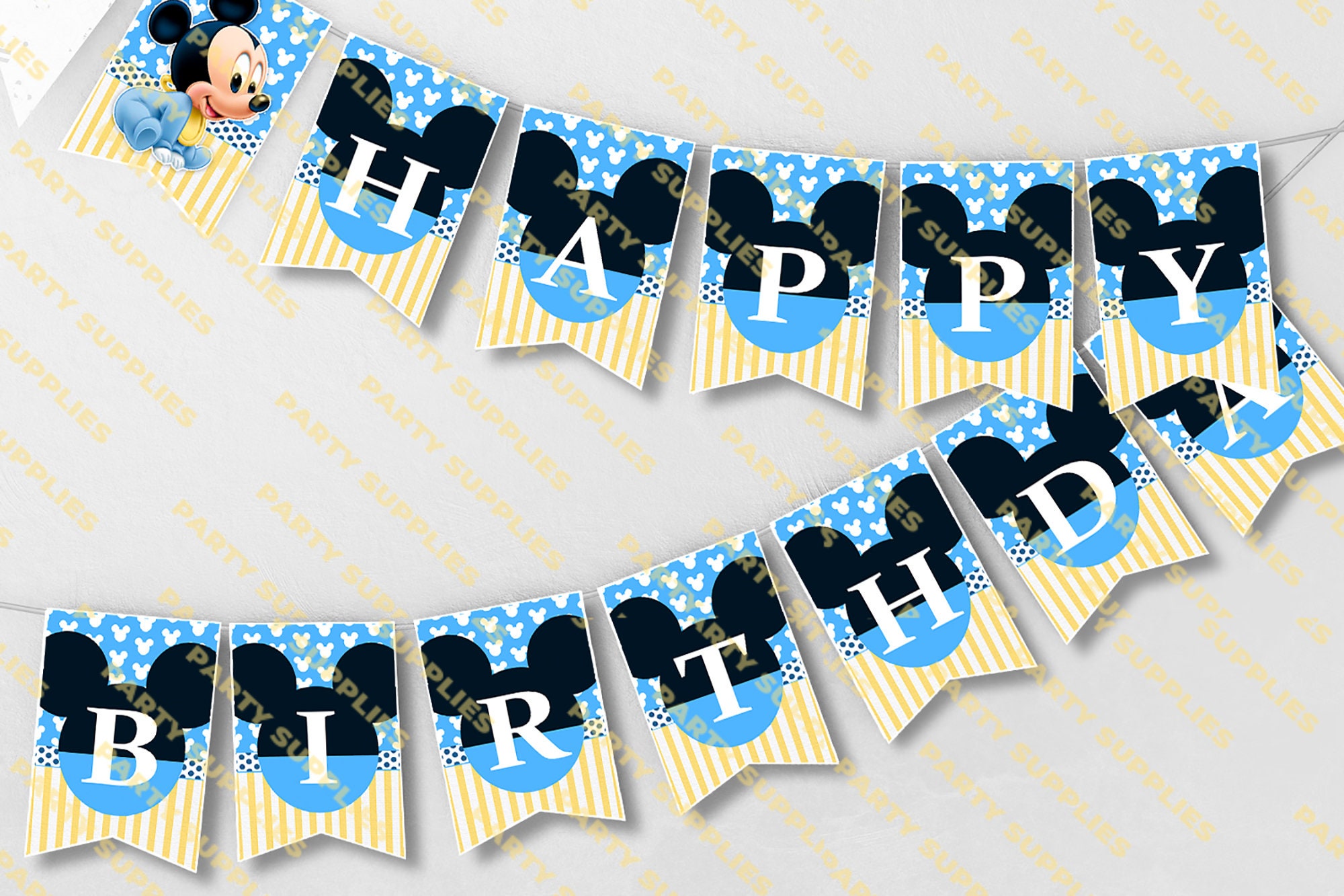 BABY MICKEY MOUSE Printable Party Kit. Custom Decoration 1st - Etsy
