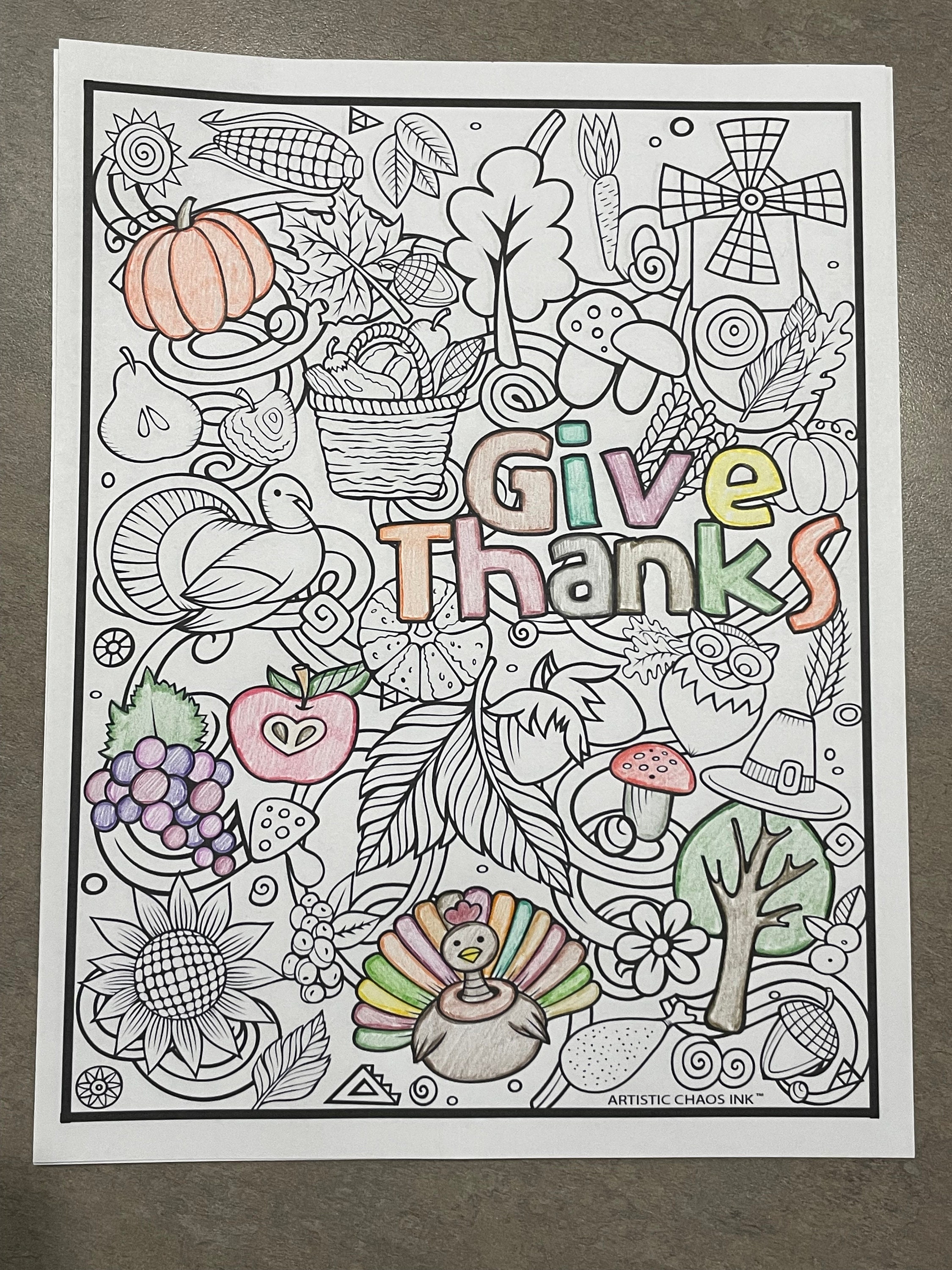 Thanksgiving Coloring Page Friendsgiving Coloring, Placemat Coloring ...
