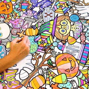 HUGE Coloring Poster--HALLOWEEN COSTUME--Coloring Activity for Groups, Individuals, Kids, Adults--3 Sizes--on Art-Quality Keepsake Paper! image 8